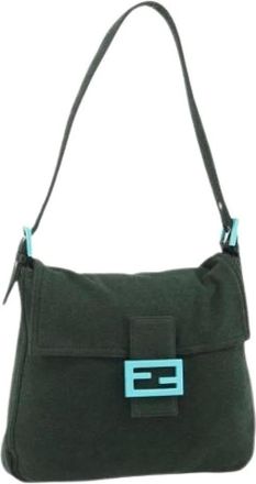 Fendi Pre-owned Shoulder Bags, female, Green, Size: ONE SIZE Pre-owned Vintage Shoulder Bag