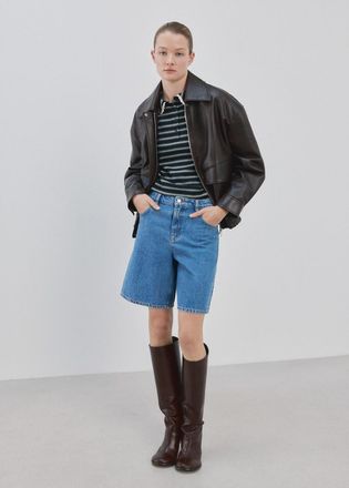 Mango Polo righe elemento ondulato navy - Donna - XXS - MANGO