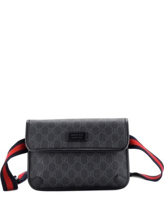 Gucci Web Flap GG Coated Canvas belt bag - Black