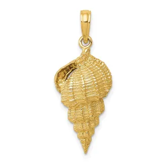 Diamond2Deal 10k Yellow Gold Conch Shell Pendant