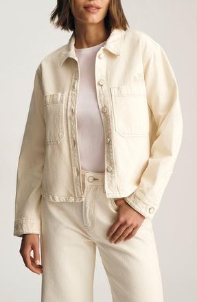 Mavi Paola Denim Shirt Jacket in Cream Denim at Nordstrom, Size X-Large