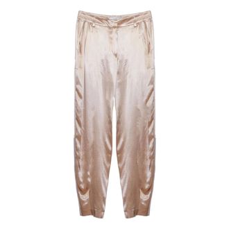 Genny Tapered Trousers, female, Beige, Size: XS Silk Trousers