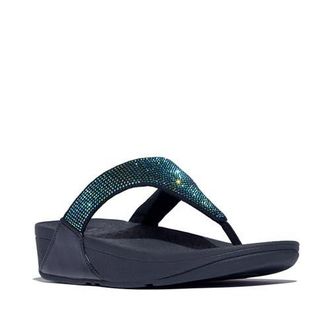 FitFlop Lulu Crystal embellished toe-post sandals in Iridescent Navy at Nordstrom, Size 6.5