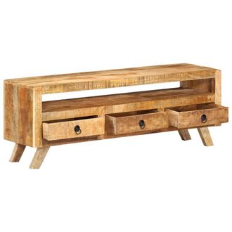 Berkfield Home TV Cabinet 110x30x40 cm Solid Mango Wood in Brown | Size: 110 x 30 x 40 cm