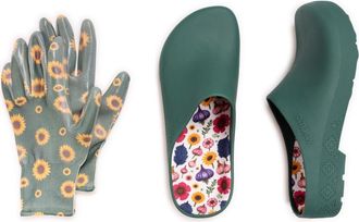 Muk Luks Garden Clog and Glove Set in Sunny at Nordstrom, Size Large