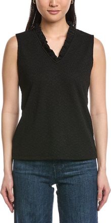 Anne Klein Smocked Knit Ruffle Top