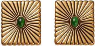 Versace Cabochon Earrings in Gold 82 Green at Nordstrom