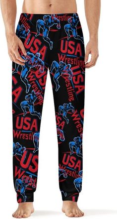 Generic Wrestling Mens Pajama Pants Soft Sleep Lounge Comfy Bottoms Long Pj Pant Sleepwear M