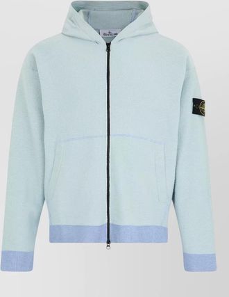 Stone Island cotton hooded zip sweatshirt everyday use