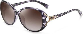 Generic Polarized Sunglasses for Women with UV400 Protection and Exquisite Fox Head Decoration, Ideal for Travel