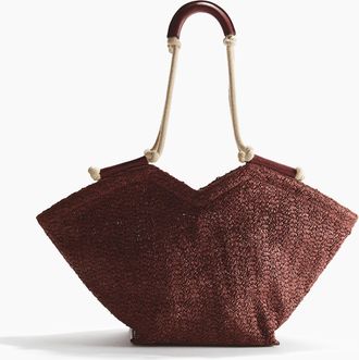 H&M Tote Bag aus Stroh mit Kordeldetail - Beige