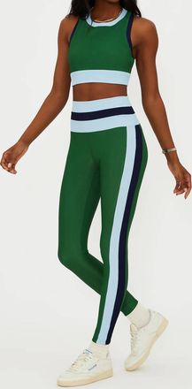 Beach Riot Gwen Active Top In Green Ivy Colorblock