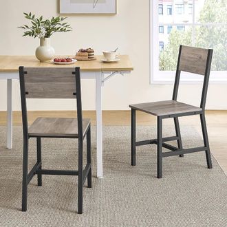 Vasagle 2 sillas de comedor de 36 x 46,6 x 87,1 cm de color greige y gris
