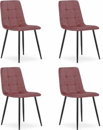 OEM Silla Kara - Terciopelo Rosa / Patas Negras X 4