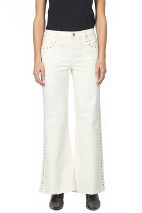 Dear John Denim Micah Studded Mid Rise Wide Leg Jean In Wheat