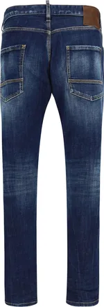 Dsquared2 Mens Teddy Mini Front Jeans Navy Blue Cotton