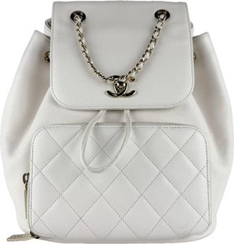 Chanel Ivory Grained Calfskin Backpack (Pre-Owned)