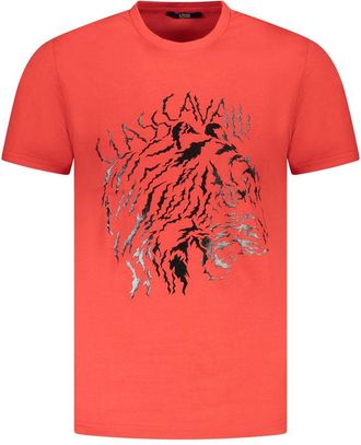 Cavalli Mens Tiger Graphic Short Sleeve Tee - Orange Cotton - Size X-Large