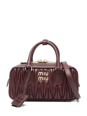 Miu Miu Arcadie shopper met logoplakkaat - Rood
