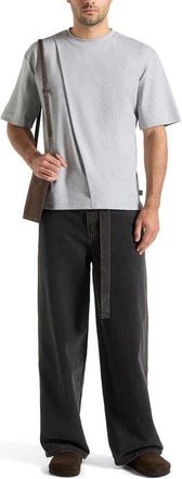 Mani&egrave;re De Voir Hugo Relaxed Fit Cotton T-Shirt With Pleat in Grey at Nordstrom, Size X-Small
