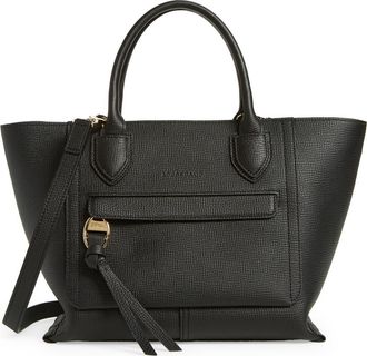 Longchamp Medium Mailbox Leather Top Handle Bag in Black at Nordstrom Rack