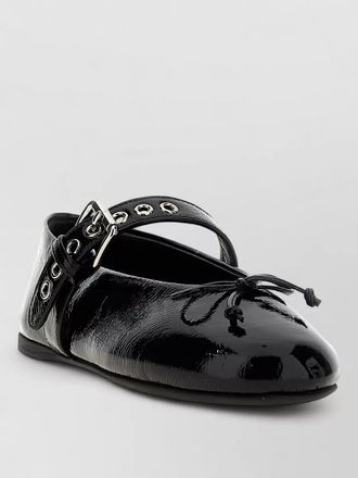 Miu Miu ballet flats buckle detail bow patent