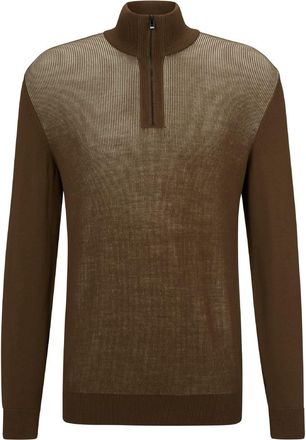 HUGO BOSS Mens Funnel Neck Long Sleeve Regular Fit Sweater in Open Green - Size X-Large