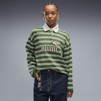Puma Polo da rugby oversize con logo Essentials Elevated No.1 da donna, Accessori, Verde, XL