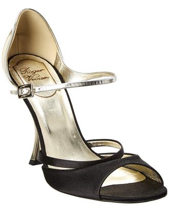 Roger Vivier Metallic Leather & Satin Sandal
