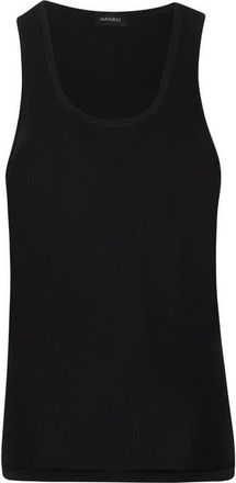 Hanro Cotton Superior Fitted Cotton Tank Top in Black at Nordstrom, Size Xx-Large