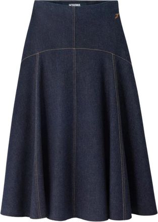Jacquemus Denim Driehoek Rok Donkerblauw - Dames - Spijkerrokken - Blauw - W28 - Denim - Rokken