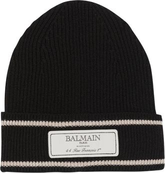 Balmain Signature Beanie - Dames - Hoeden - Zwart - ONE Size - Wol - Accessoires