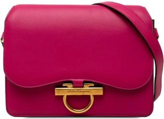 Ferragamo Pre-owned Joanne Crossbody Bag - Dames - Vintage Schoudertas - Roze - ONE Size - Leer - Vintage