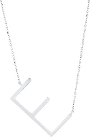 MAX + STONE Sterling Silver Large Sideways Block Initial Letter Necklace