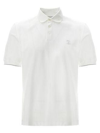 Brunello Cucinelli White Cotton Polo Mens Shirt