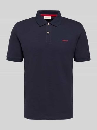 GANT Regular Fit Poloshirt mit Logo-Stitching in Marine, Gr&ouml;&szlig;e XXXL