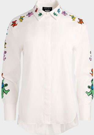Alice & Olivia x Grateful Dead Dimitra Oversized Button-Front Shirt