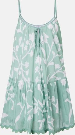 Juliet Dunn Floral scalloped cotton minidress