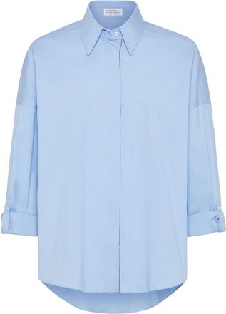 Brunello Cucinelli Camicia in popeline - Blu
