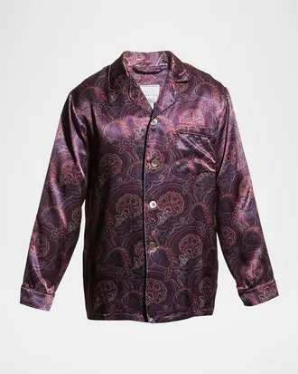 Majestic International Men & apos;s Silk Paisley Pajama Set