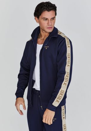 Siksilk Chaqueta de pista azul marino para hombre SikSilk XL