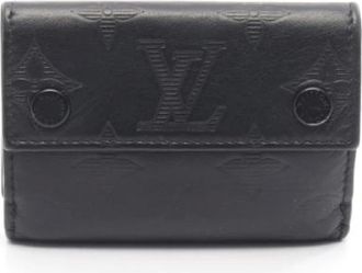 Louis Vuitton Pre-owned Wallets, male, Black, Size: ONE SIZE Pre-owned Monogram Shadow Tri-fold Wallet