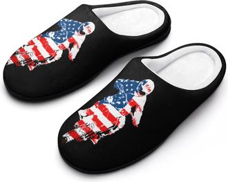 Generic Dirt Bike USA Flag Motocross Men Slippers Funny House Shoes Cotton Slipper for Indoor Outdoor