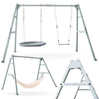 OEM P&eacute;rgola De Jard&iacute;n - Hypermotion - 295x191x192 Cm - Nido De P&aacute;jaro, Hamaca Y Columpio - Cap. 180 Kg - Acero Termolacado