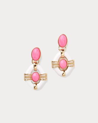 Lilly Pulitzer Womens Fleur De Lilly Doorknocker Earrings In Cherry Blossom
