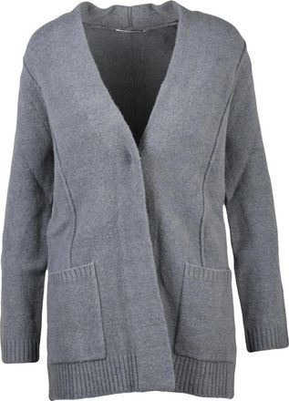 KANGRA Truien & Vesten, Dames, Grijs, S, Wol, Lange Cardigan
