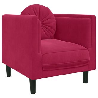 vidaXL Sill&oacute;n Con Coj&iacute;n Terciopelo Rojo Tinto Vidaxl