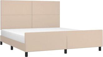 vidaXL Vidaxl - Estructura Cama Sin Colch&oacute;n Cuero Sint&eacute;tico Capuchino 160x200cm