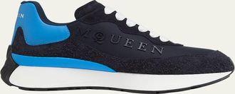 Alexander McQueen Mens Sprint Runner Mixed Media Sneakers