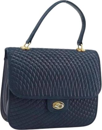 Bally Pre-owned Handtas - Dames - Vintage Handtas - Blauw - ONE Size - Leer - Vintage